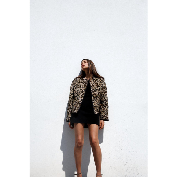 Zara Animal Print Puffer Jacket Size S - Picture 11 of 14